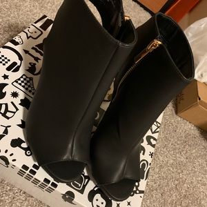 Black Leather Booties